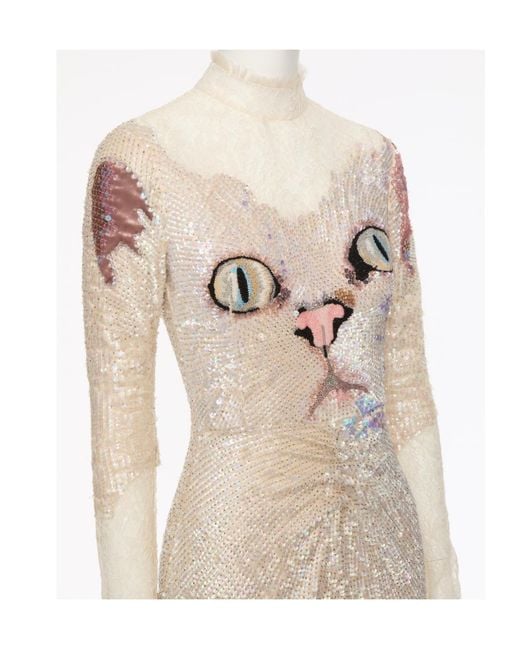 Valentino Natural Sequined Dress