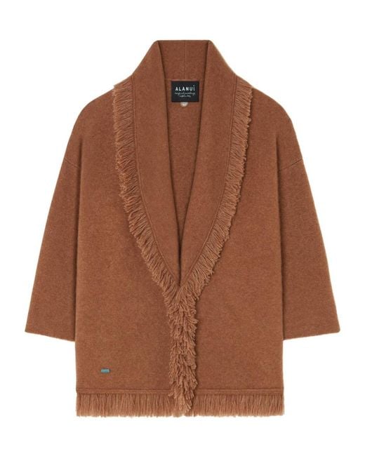 Alanui Brown Finest Fringed-Edge Cardigan