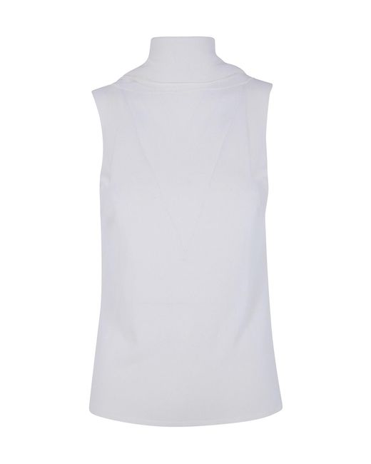 Alberta Ferretti White Turtleneck Cover-Up