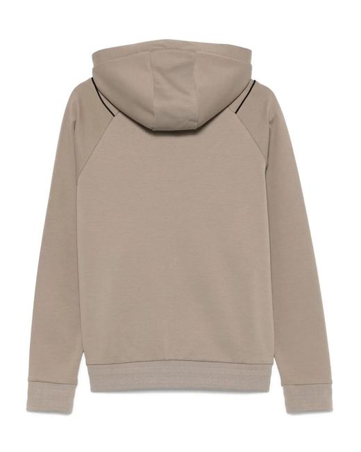 Boss Gray Double B-Monogram Zip-Up Hoodie for men