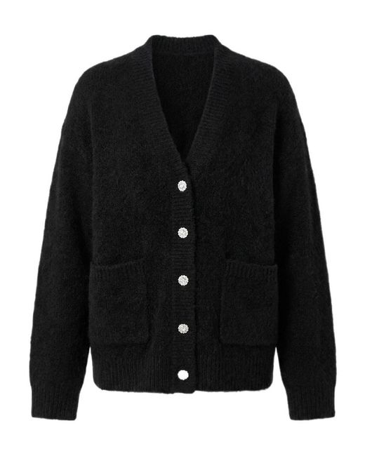 AllSaints Black Rubi Button Cardigan