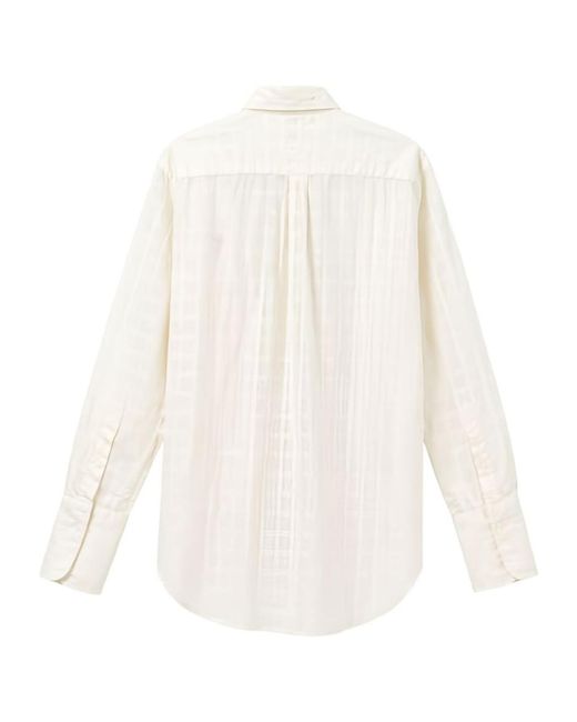 Aspesi White Button-Down Long-Sleeved Shirt