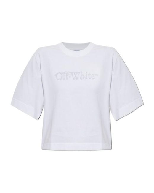 Off-White c/o Virgil Abloh White Cropped Short-Sleeve T-Shirt