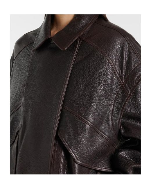 Nour Hammour Black Micah Zip-Up Leather Jacket