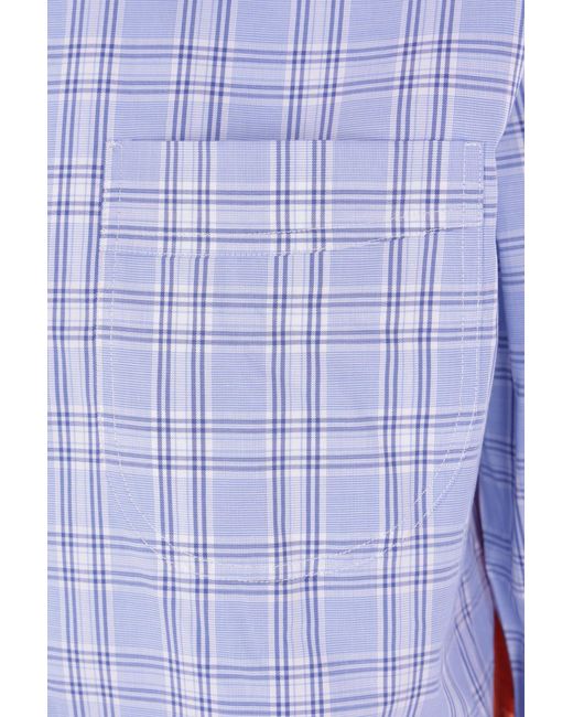 Junya Watanabe Blue Plaid Long-Sleeved Shirt for men
