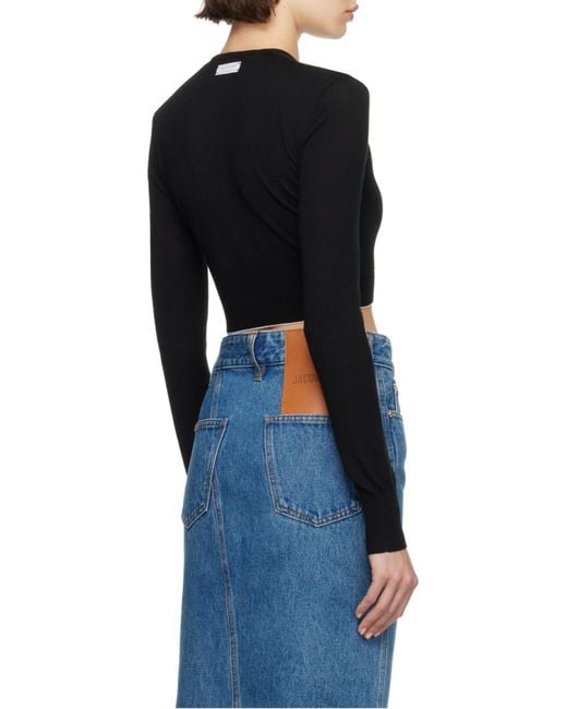 Jacquemus Black The Beach Crewneck Cardigan