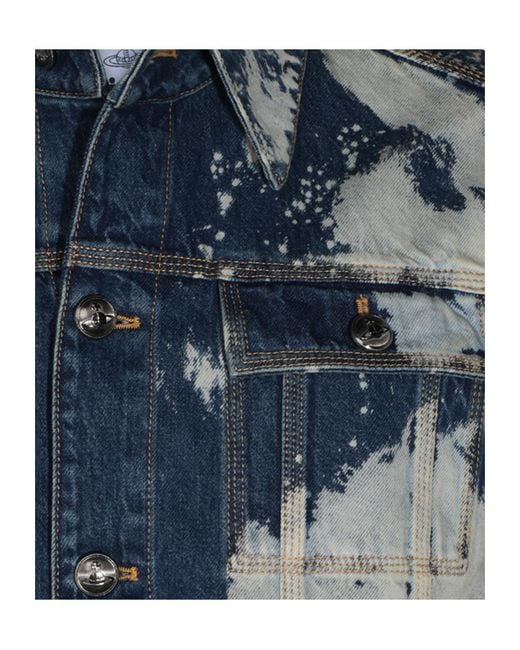 Vivienne Westwood Blue Collared Denim Jacket for men