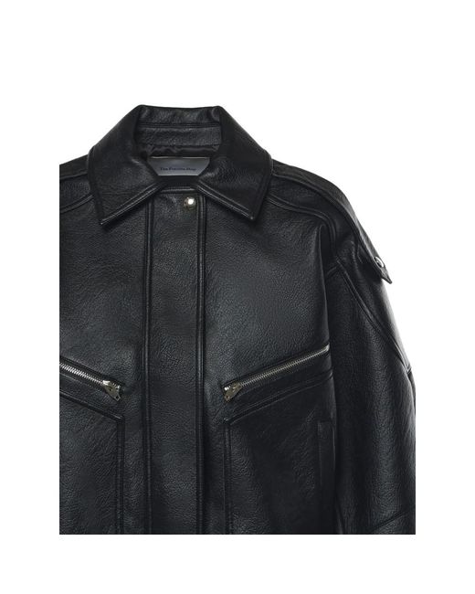 Frankie Shop Black Hudson Faux Leather Bomber Jacket