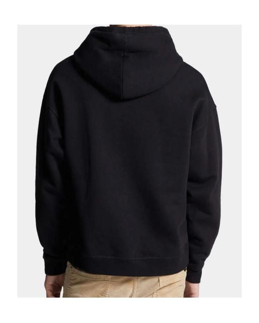 DSquared² Black Illustration-Style Print Hoodie With Relaxed Fit for men