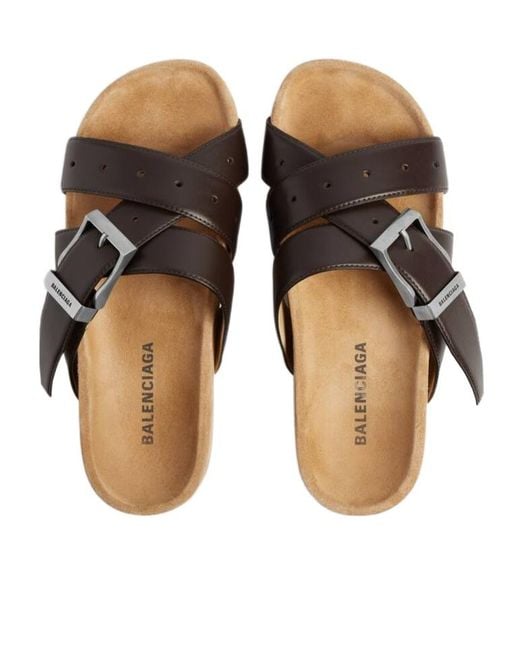 Balenciaga Brown Belt Mules for men