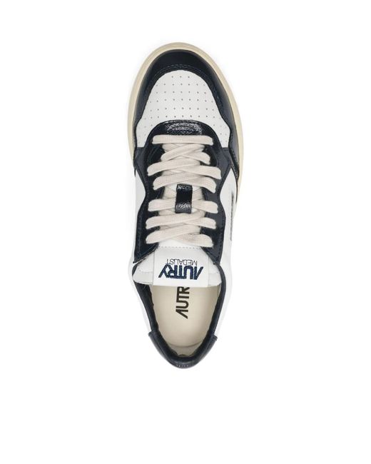 Autry Blue Medalist Low Lace-Up Sneakers