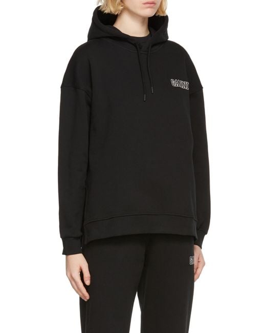 Ganni Blue Oversized Hooded Sweatshirt