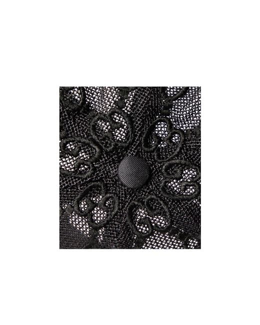 Gucci Black Lace Monogram Baseball Cap