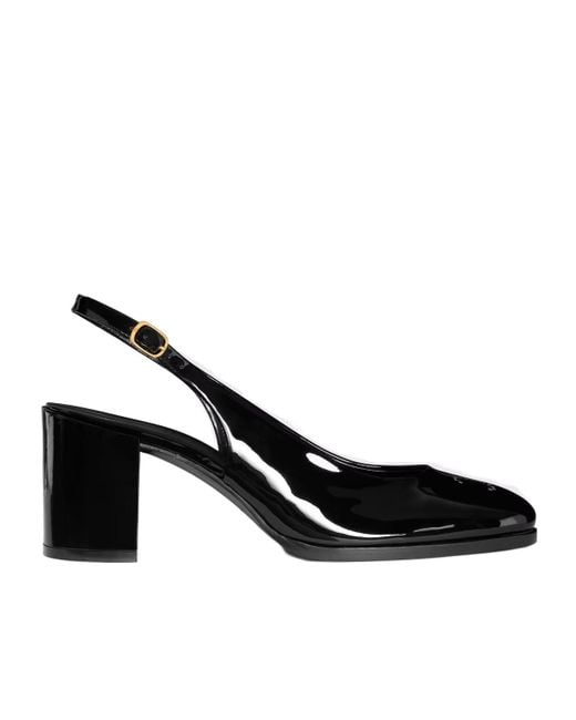 Céline Black Lily Perforated Triomphe Slingback
