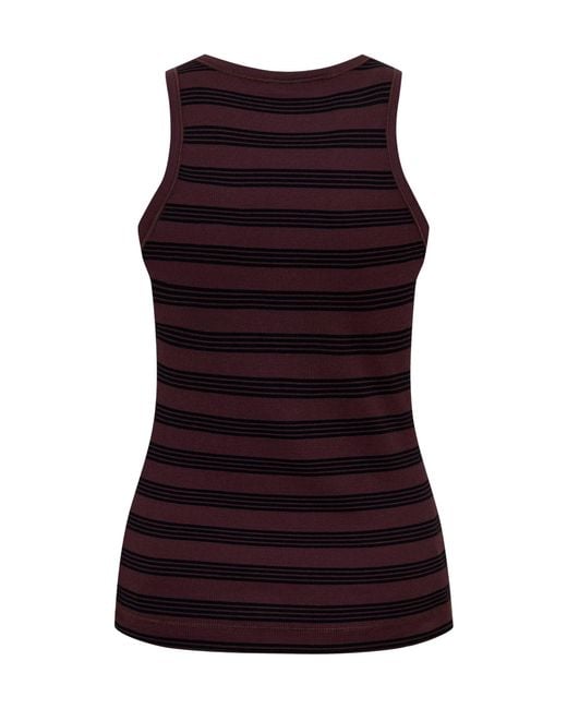 Ganni Purple Minimalist Cotton Tank Top