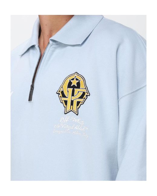 Off-White c/o Virgil Abloh Blue Half-Zip Sweatshirt for men