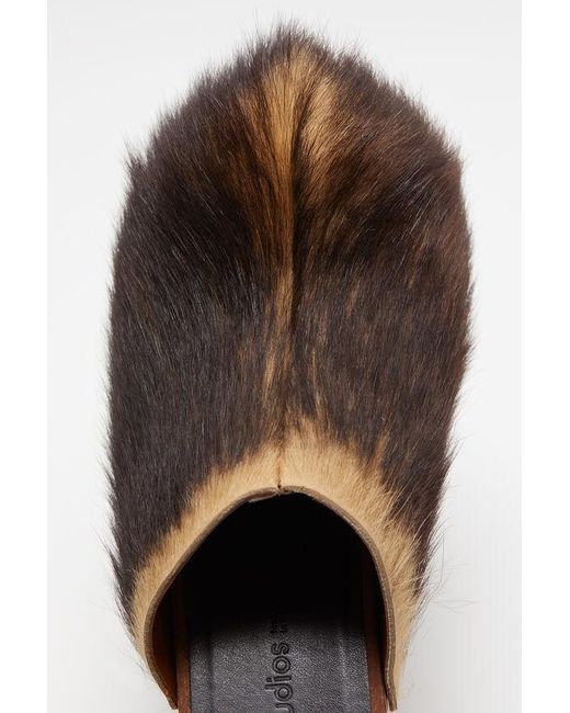 Acne Brown Wood Clogs