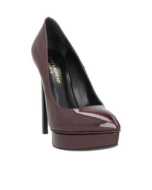 Saint Laurent Brown Minimalist Patent Leather Highheeled Shoes