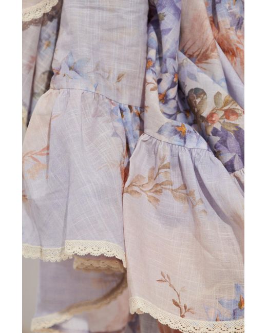 Zimmermann Pink Cascadian Wait-Tie Belt Mini Dress