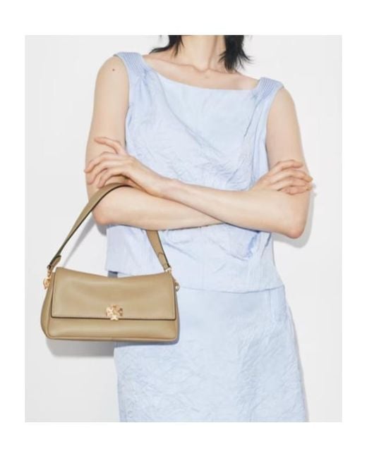 Tory Burch Natural Charlie Small Shoulder Bag