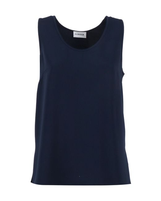 P.A.R.O.S.H. Blue Sleeveless Top