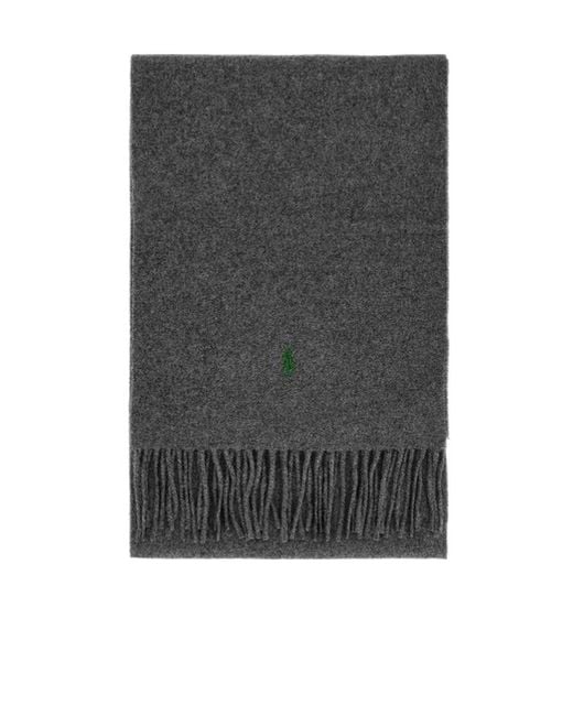 Polo Ralph Lauren Gray Pony Tassel Scarf for men
