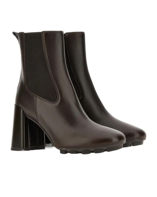 Hogan Black 90Mm Block-Heel Leather Boots