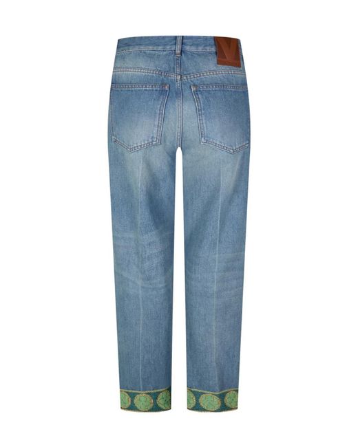 Valentino Blue Denim Trousers With Belt Loops