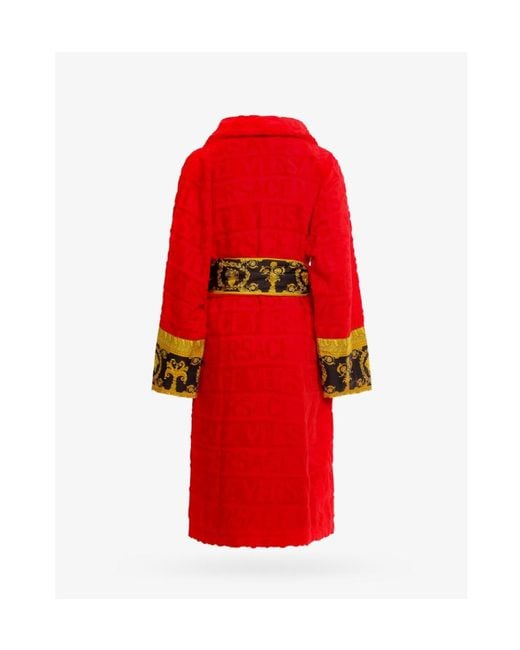 Versace Red Versace I Love Baroque Belted Bathrobe for men