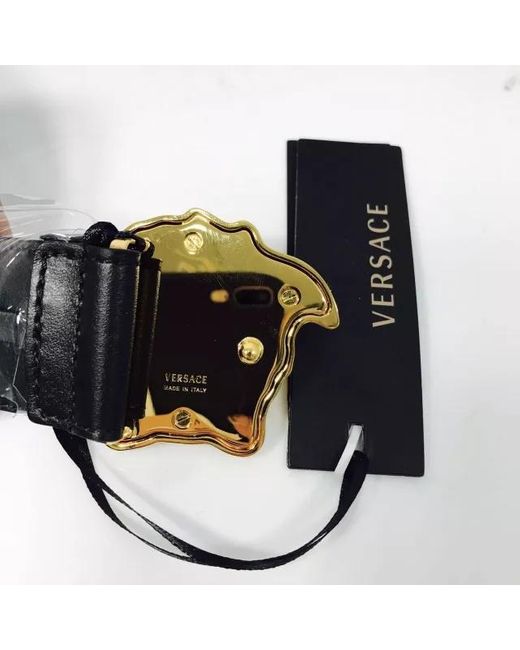 Versace Black Medusa Motif Belt for men