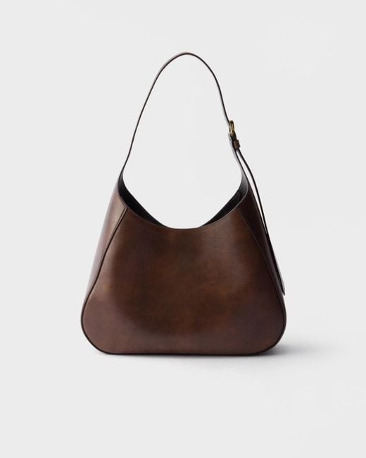 Prada Brown Curved Hobo Shoulder Bag
