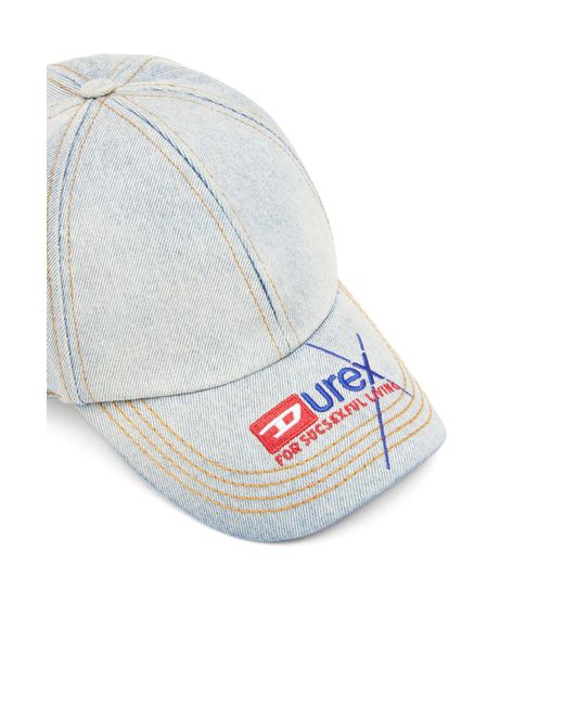 DIESEL White Xdurex Series Baseball Caps for men