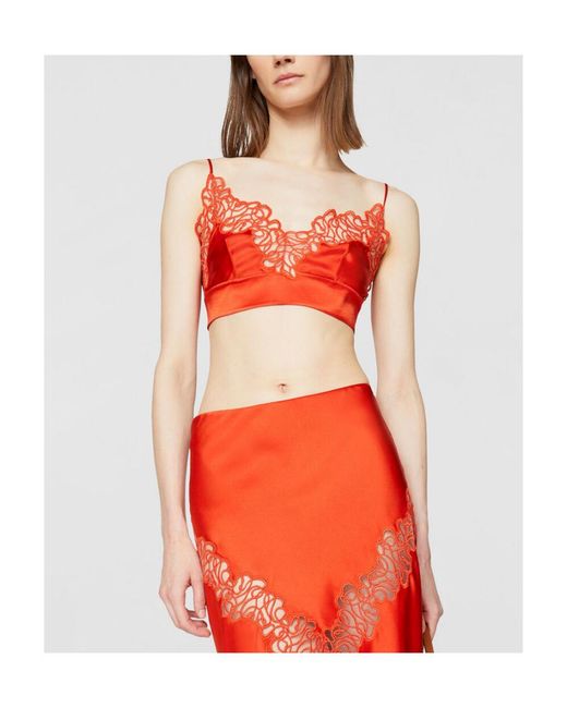 Stella McCartney Red Floral Lace Bralette