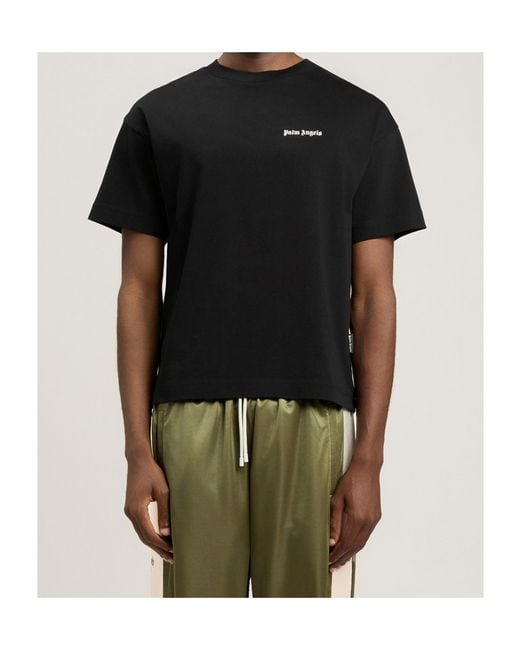 Palm Angels Blue Classic Logo Detailed Tripack T-Shirts for men