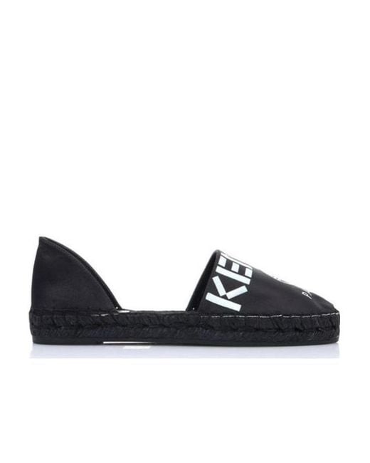 KENZO Black Logo Satin Flats