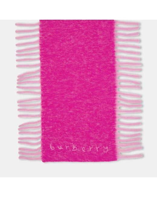 Burberry Pink Alpaca Happy Medium-Thick Scarf