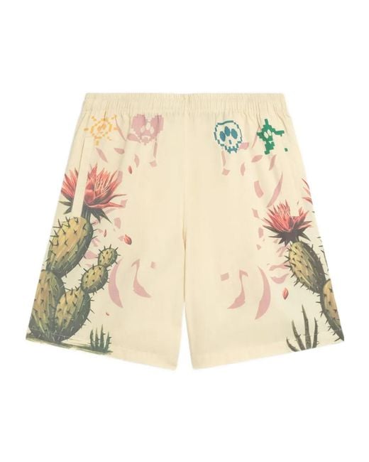 Barrow Natural Cactus Print Popeline Shorts for men