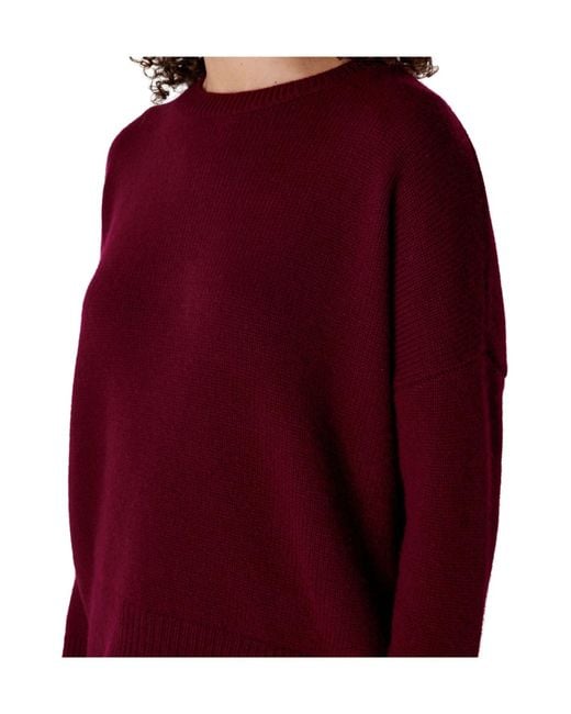Lisa Yang Red Cashmere Crew-Neck Sweater