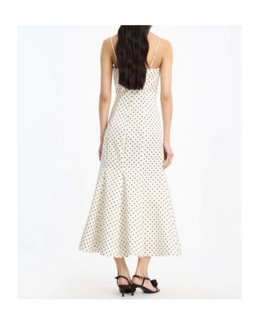 ROTATE BIRGER CHRISTENSEN White Polka-Dot Midi Dress