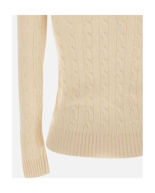 Polo Ralph Lauren Natural Cable-Knit V-Neck Jumper