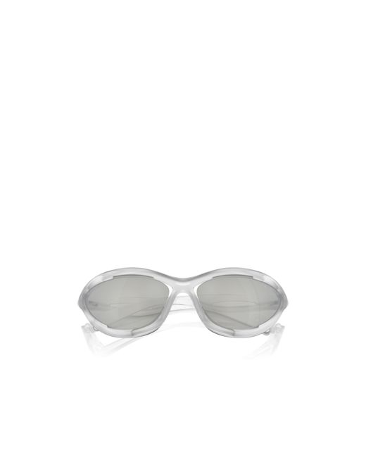 Prada White Eyewear Oval Frame Sunglasses
