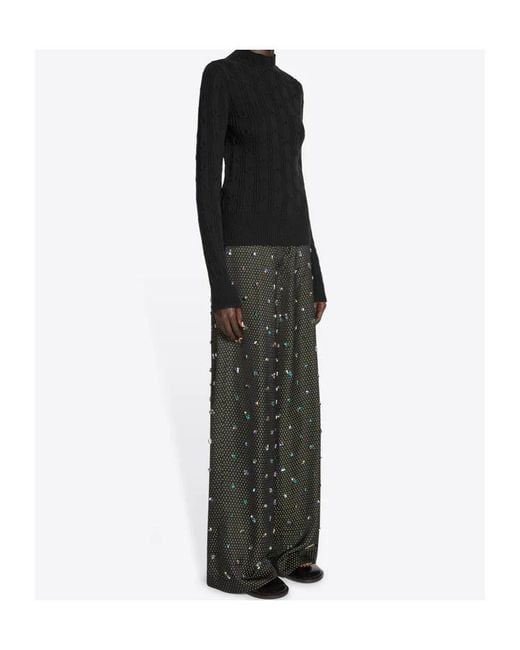 Dries Van Noten Black Mock Neck Knitted Jumper
