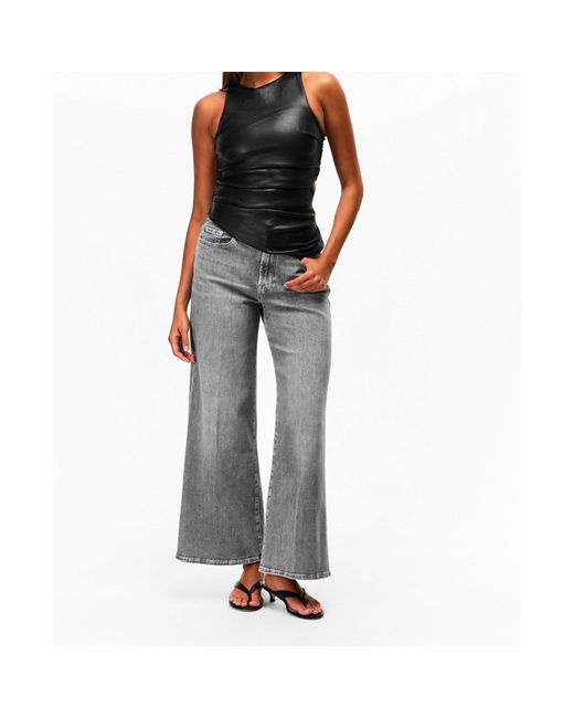 7 For All Mankind Gray Straight-Leg Jeans