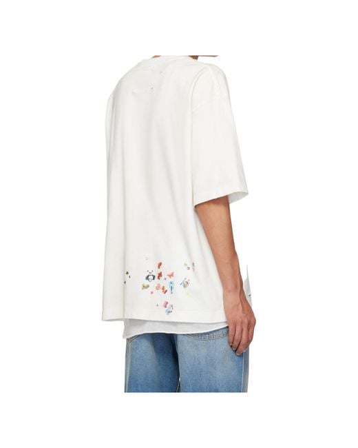 Maison Mihara Yasuhiro White Short Sleeved Crewneck T-Shirt for men