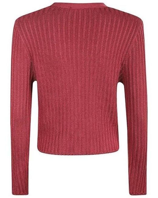 Lanvin Red Long-Sleeved Sweater