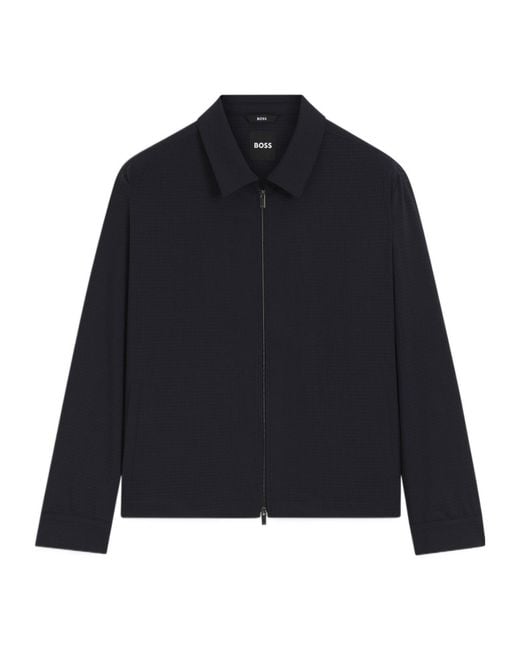 Boss Blue Boss Micro Textured Zip Jacket for men