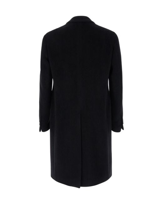 Lardini Black Virgin Wool Coat for men