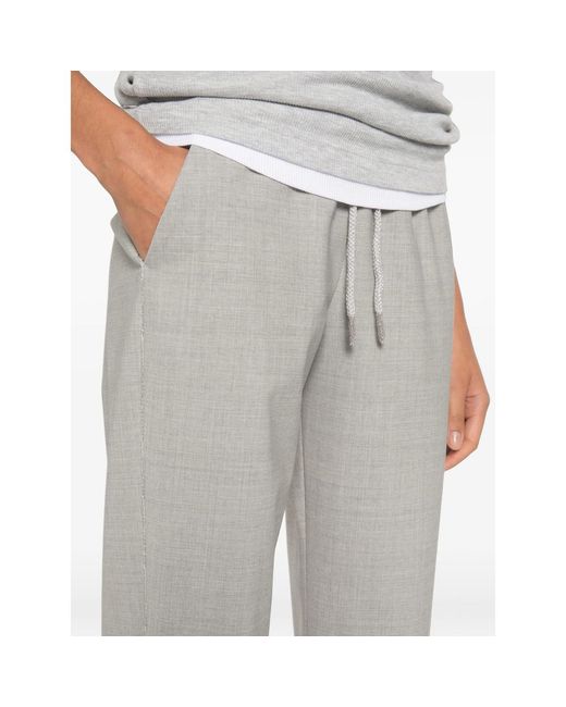 Panicale Gray Drawstring Casual Pants