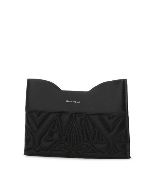 McQueen Black Quilted Clutch Bag