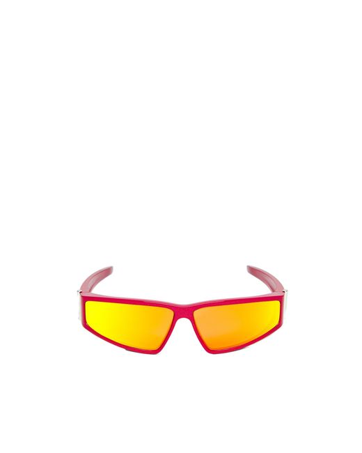 McQueen Yellow Eyewear Y2K Wraparound Sunglasses for men